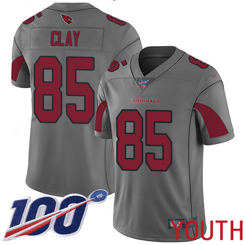 Arizona Cardinals Limited Silver Youth Charles Clay Jersey NFL Football #85 100th Season Inverted Legend->youth nfl jersey->Youth Jersey